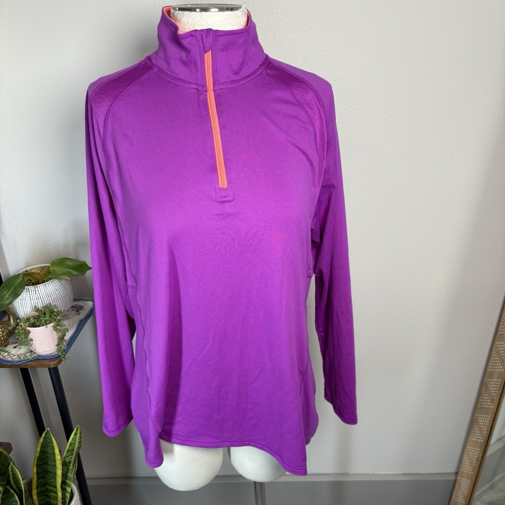 C9 by Champion Women's XL ~ Purple Coral Accent 1/4 Zip Active Jacket Ruffle